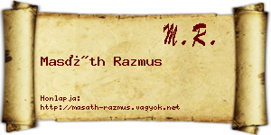 Masáth Razmus névjegykártya